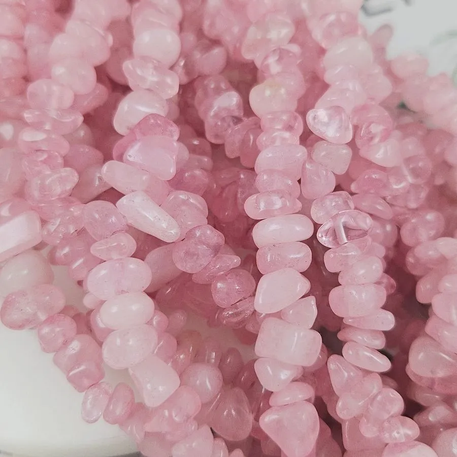 Нить 80 см Розовый кварц натуральный тонированный крошка 5-8 мм (5593) для бижутерии купить с доставкой по России | Интернет‑магазин Viva Beads
