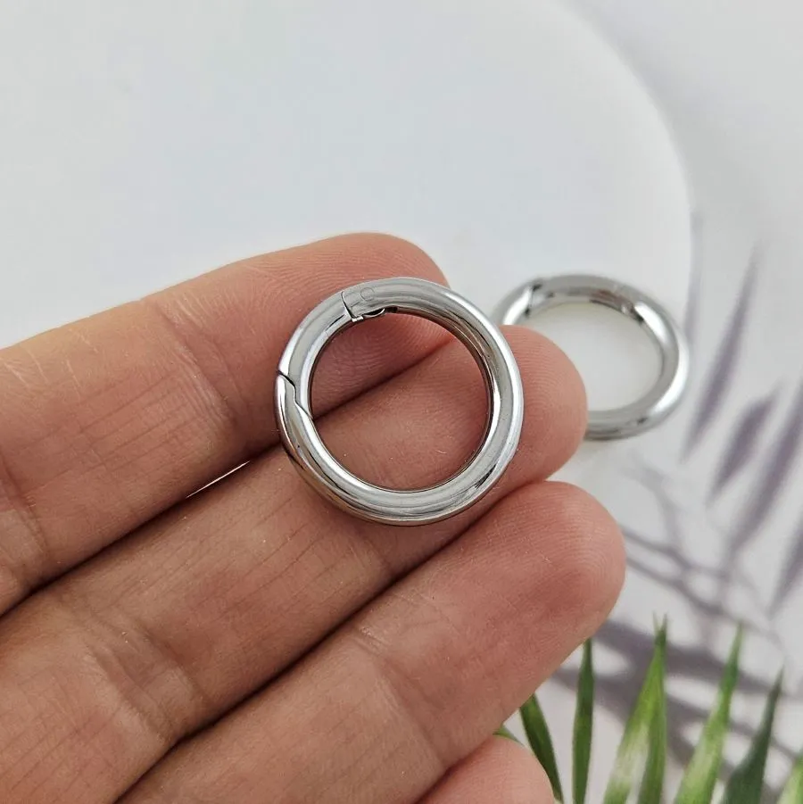 Замок карабин круглый ок. 20х3 мм нержавеющая сталь (10057-20) замок для украшений купить с доставкой по России | Интернет-магазин Viva Beads