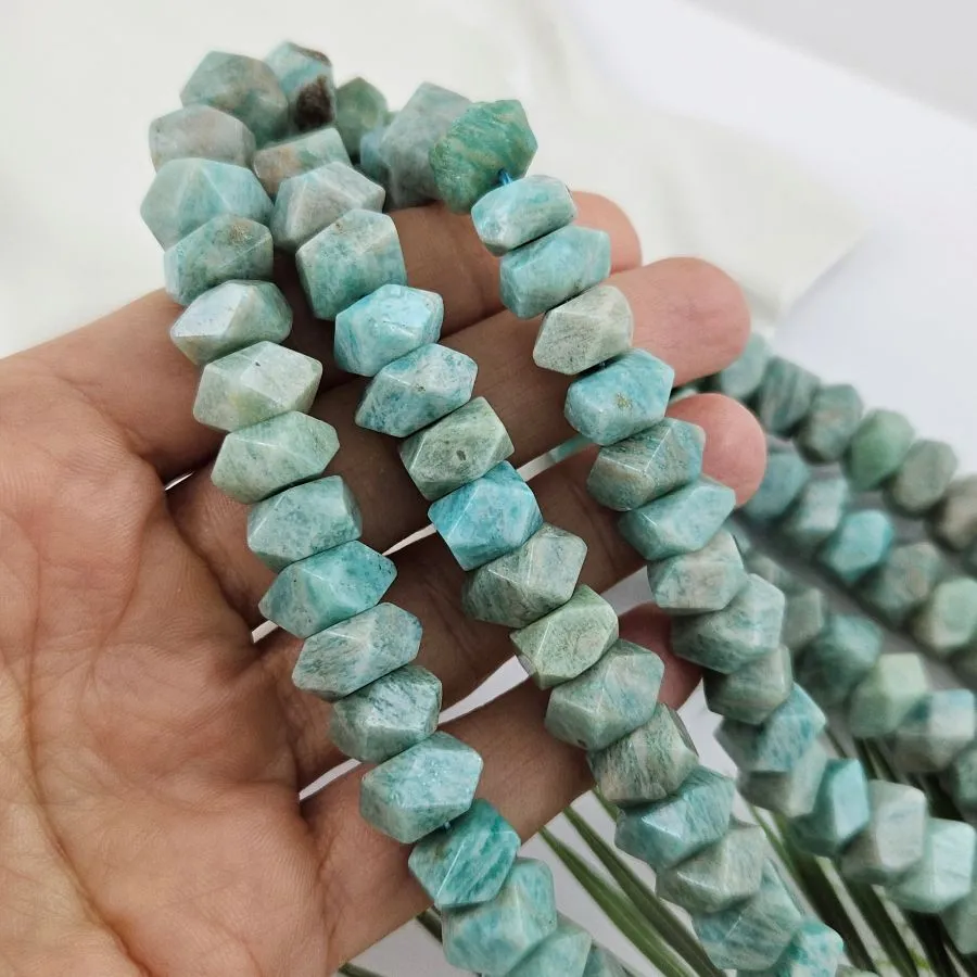 1 шт. Амазонит 16-21х7-7.5 мм бусины с крупными гранями (1009-АМ) купить в Воронеже | Заказать в интернет-магазине Viva Beads
