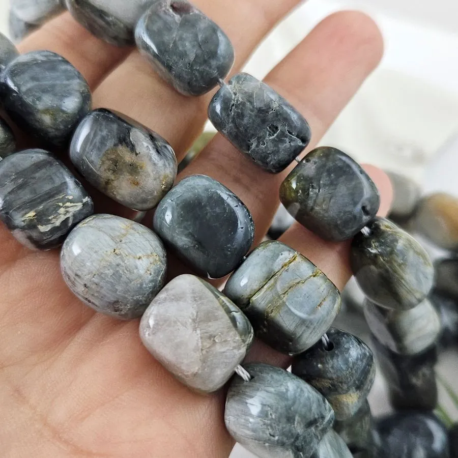 1 шт. Кошачий глаз серый ок. 13-17х9-12 мм бусины фри форм (1012) для бижутерии купить с доставкой по России | Интернет‑магазин Viva Beads
