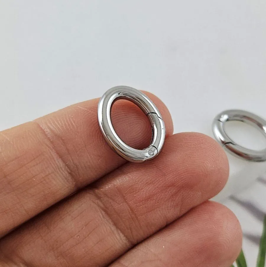 Замок карабин овальный ок. 15х12х2.5 мм нержавеющая сталь (10058) замок для украшений купить с доставкой по России | Интернет-магазин Viva Beads