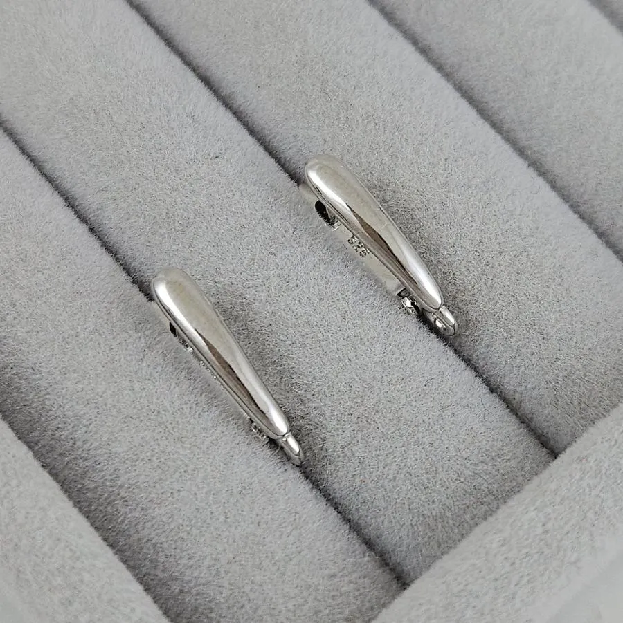 Швензы базовые с английским замком 17х3 мм, родиевое покрытие (6311-Р) швензы для серег купить с доставкой по России | Интернет-магазин Viva Beads