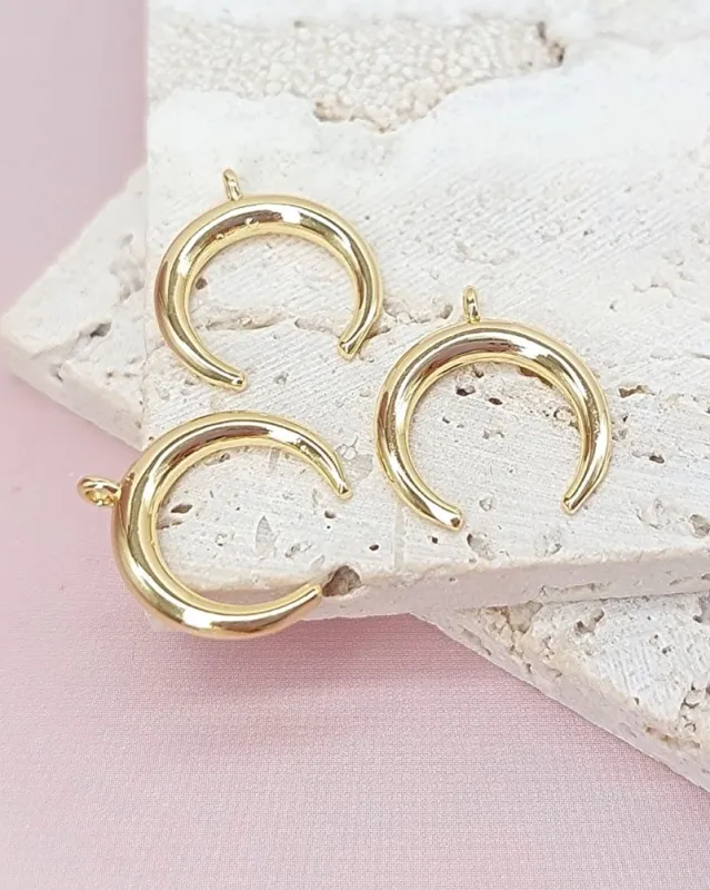 УЦЕНКА Подвеска Лунница 16х14.2 мм позолота (8058-З-УЦ) купить с доставкой по России | Интернет-магазин Viva Beads