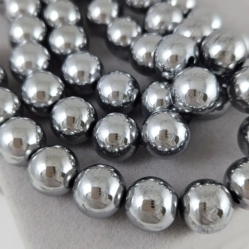Нить 20 см Гематит /гематин/ гладкая бусина 12 мм цвет платина (6000-12) для бижутерии купить с доставкой по России | Интернет‑магазин Viva Beads

