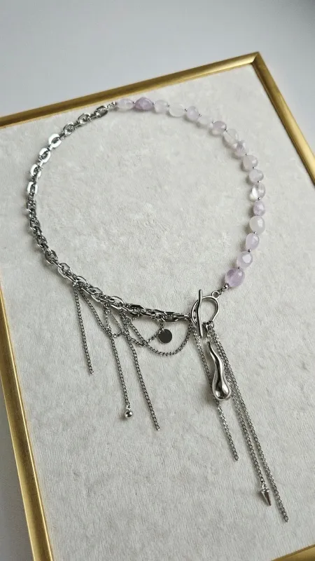 Aura: набор материалов для создания колье из аметиста (НАБОР-62)