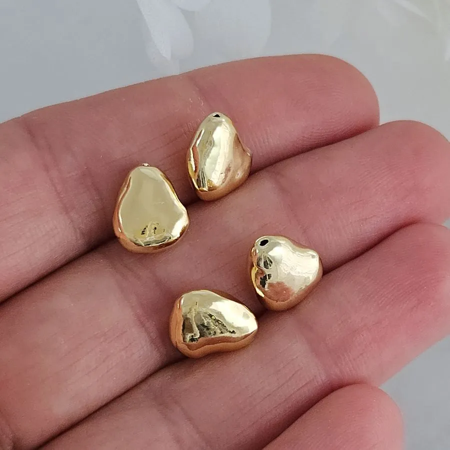 Бусина разделитель 10х8.6х4.7 мм свободной формы, позолота 14К (6857-З) купить с доставкой по России | Интернет-магазин Viva Beads