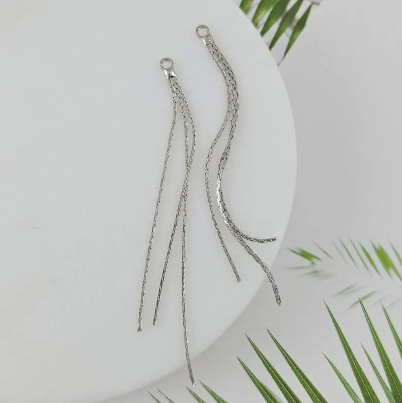 Подвеска Кисточка 65х2.1 мм, родиевое покрытие (10004-Р)