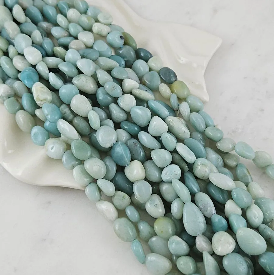 Нить 19 см Амазонит натуральный ок. 8-10 мм бусины фри форм (10123) для бижутерии купить с доставкой по России | Интернет‑магазин Viva Beads
