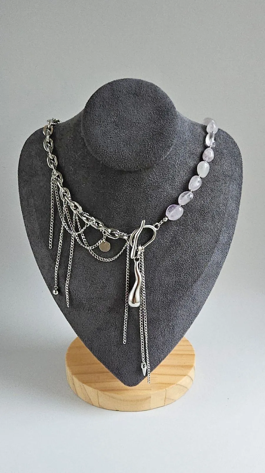 Aura: набор материалов для создания колье из аметиста (НАБОР-62)