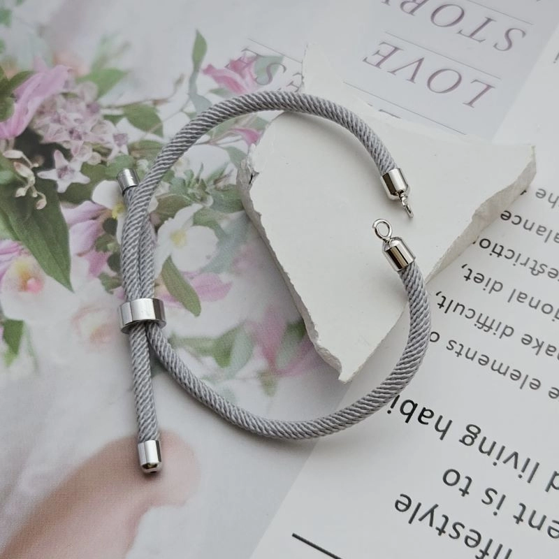 Основа для браслета на нейлоновом шнуре, цвет серый, родиевое покр. (8609-СР) купить с доставкой по России | Интернет-магазин Viva Beads