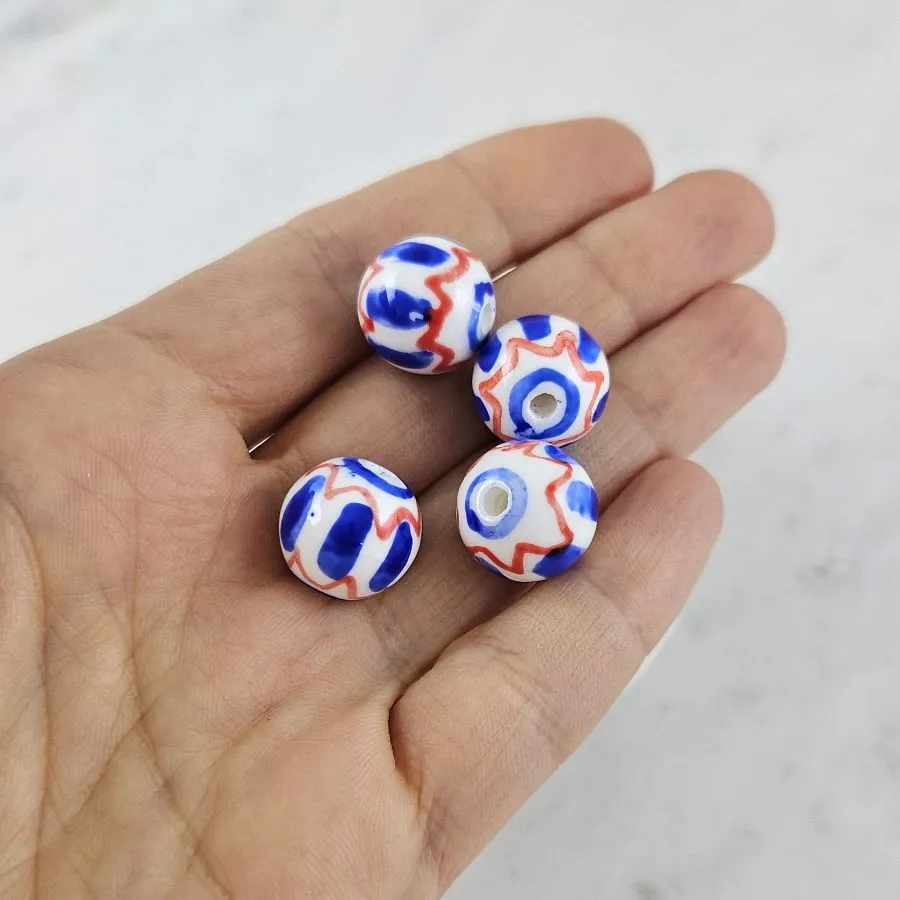 1 шт. Бусина цветная ок. 14 мм синий, керамика (10126-СИН) купить с доставкой по России | Интернет-магазин Viva Beads