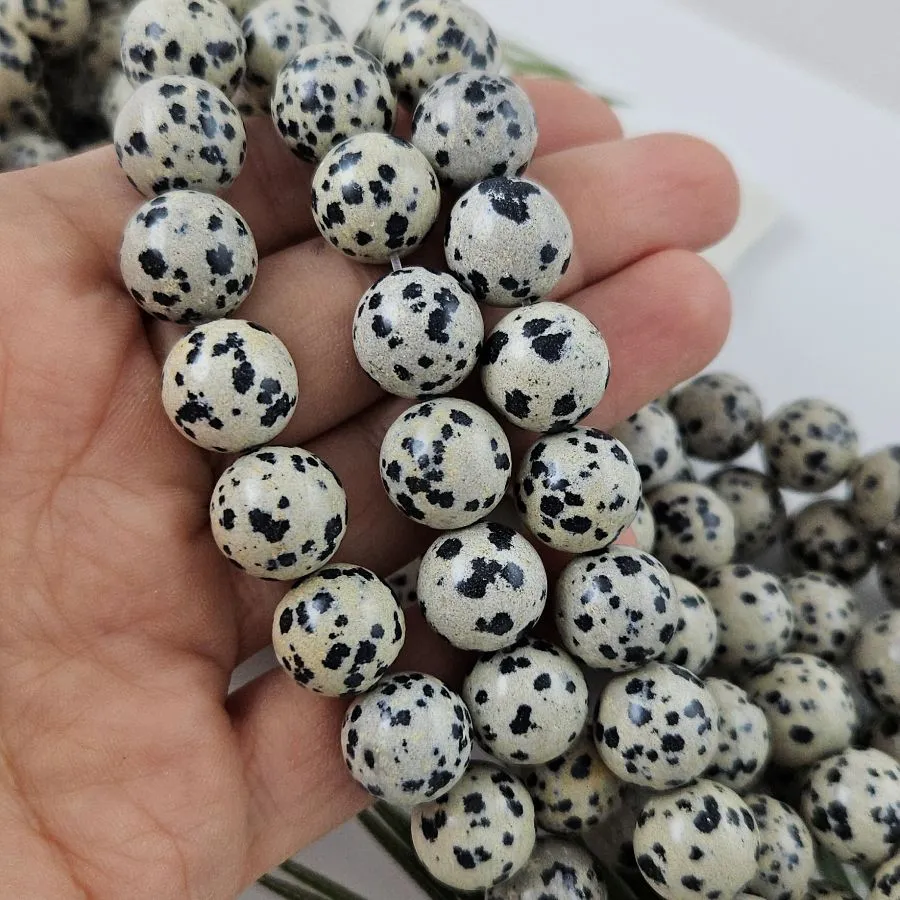 Нить 18 см Яшма далматиновая / порфирит / 12.5 мм гладкие бусины (6357-12) купить в Воронеже | Заказать в интернет-магазине Viva Beads
