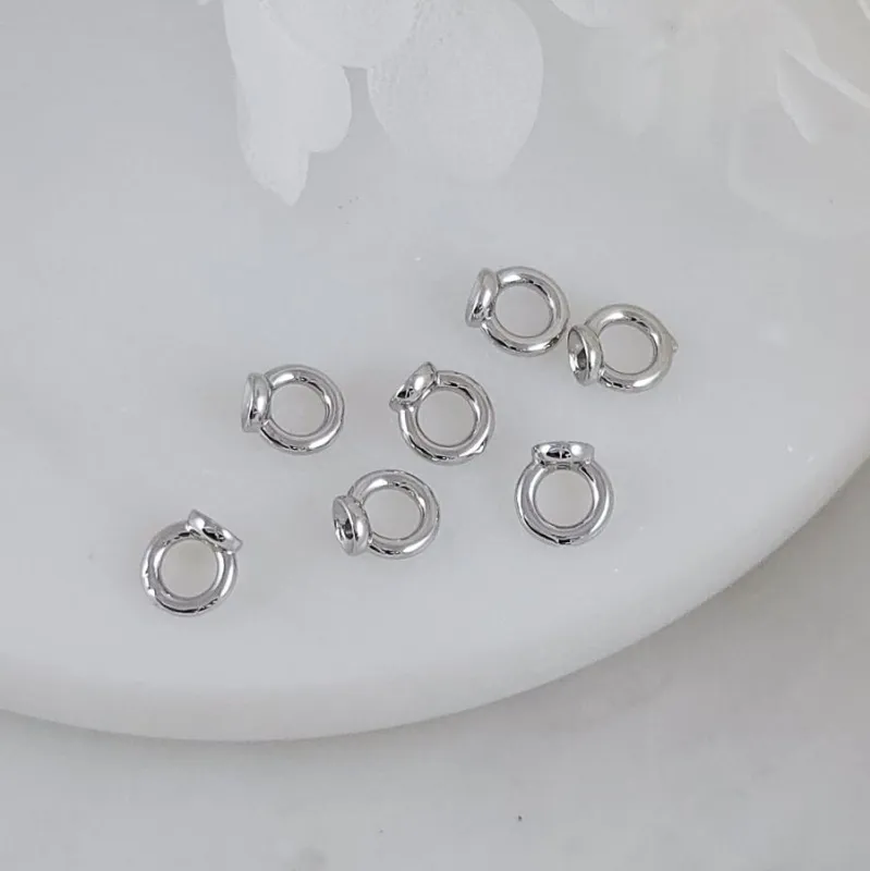 1 шт. Концевик шапочка с кольцом 6х5.5 мм родиевое покрытие (9581-6-Р) купить с доставкой по России | Интернет-магазин Viva Beads