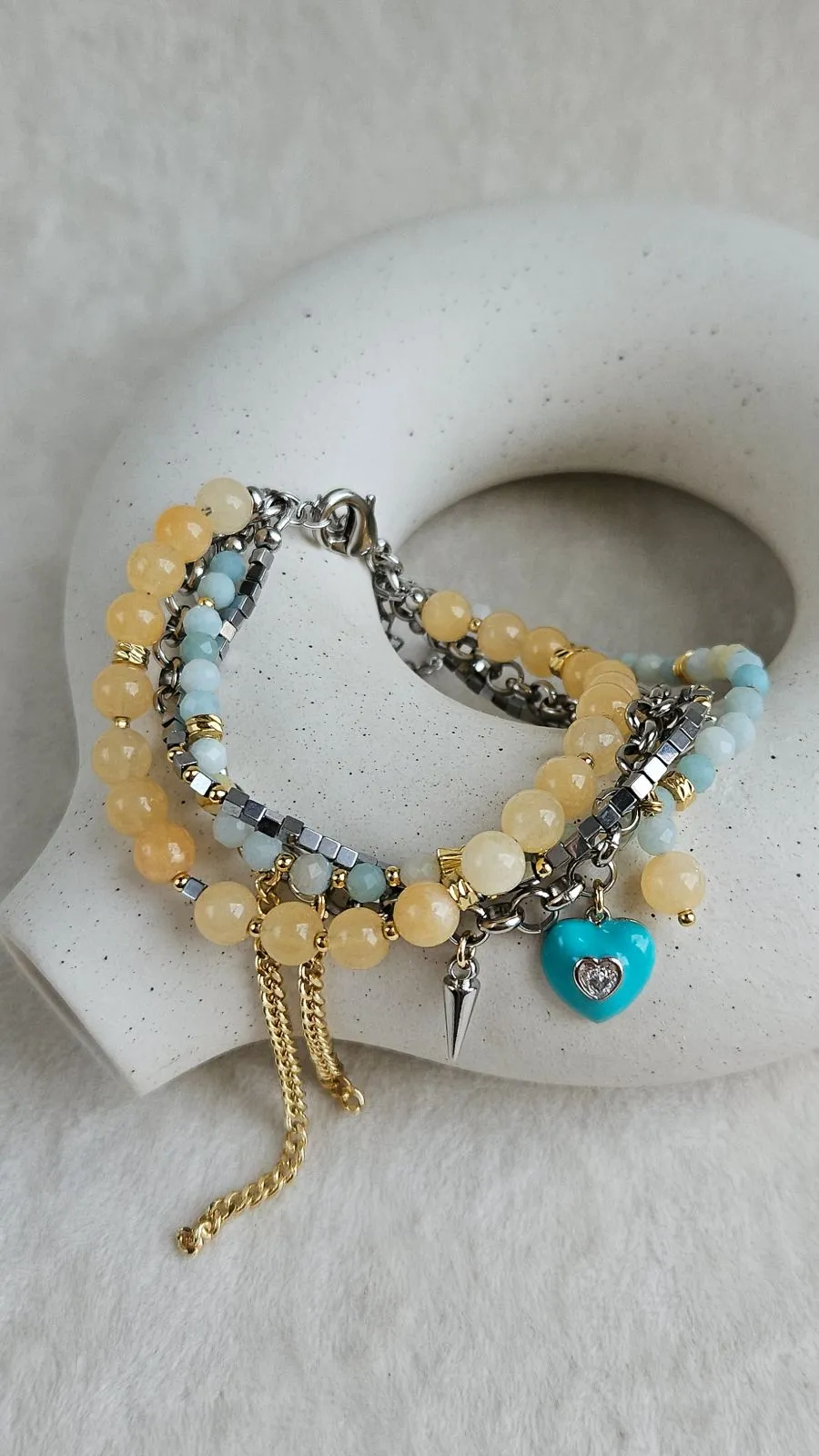 Многослойный браслет с кварцем и амазонитом - набор материалов (НАБОР-91) купить с доставкой по России | Интернет-магазин Viva Beads