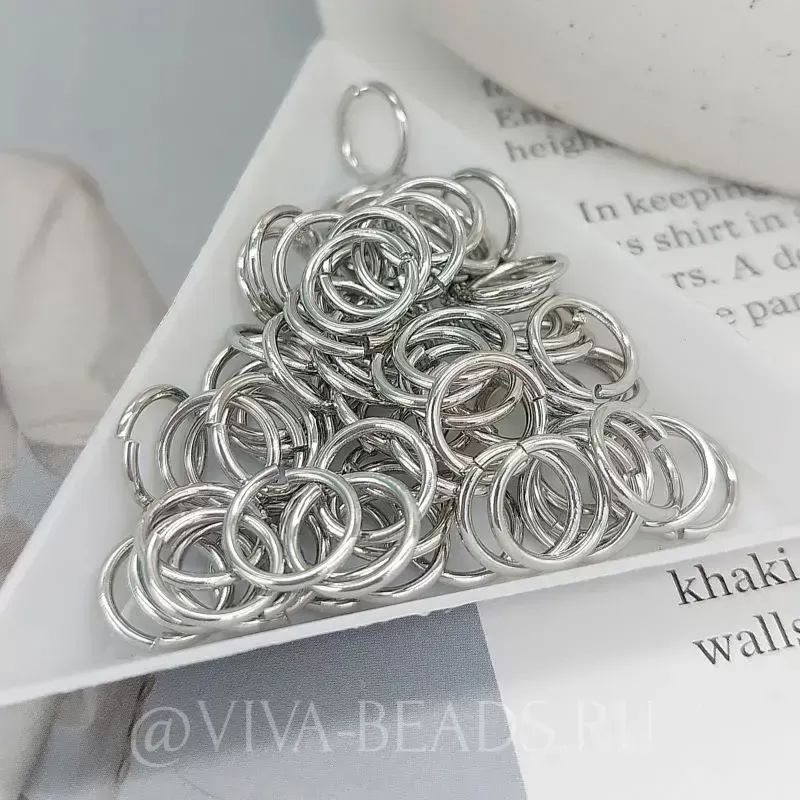 1 шт. Колечки соединительные 10х1.1-1.2 мм родиевое покр. (4307-Р) соединительные колечки и кольца-коннекторы купить с доставкой по России | Интернет-магазин Viva Beads