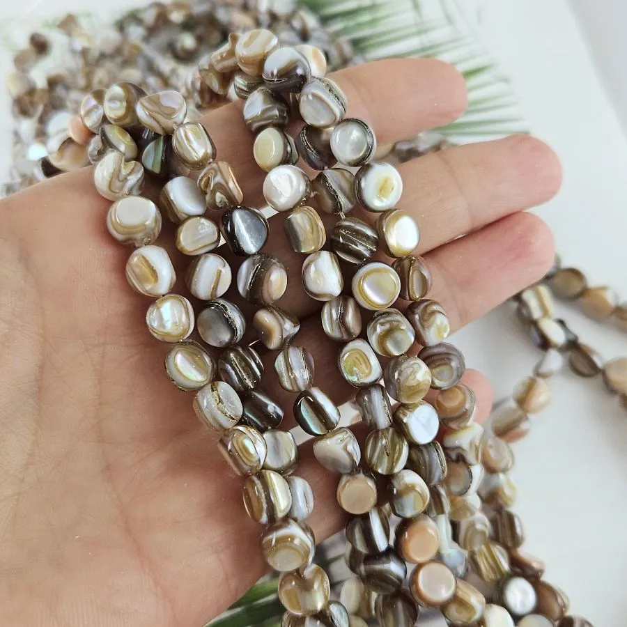 Нить 19 см Перламутр натуральный 5-7 мм бусины фри форм, кофейный (10073) для бижутерии купить с доставкой по России | Интернет‑магазин Viva Beads
