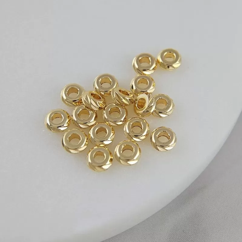 1 шт. Бусина разделитель рондель с насечками 4.8х2 мм позолота 14К (9435-5-З) купить в Воронеже | Заказать в интернет-магазине Viva Beads
 1 шт. Бусина разделитель рондель с насечками 4.8х2 мм позолота 14К (9435-5-З) купить в Воронеже | Заказать в интернет-магазине Viva Beads