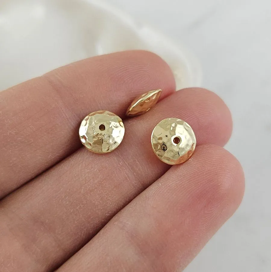 1 шт. Бусина разделитель 8х3 мм текстурированная, позолота 14К (10105-З) купить с доставкой по России | Интернет-магазин Viva Beads