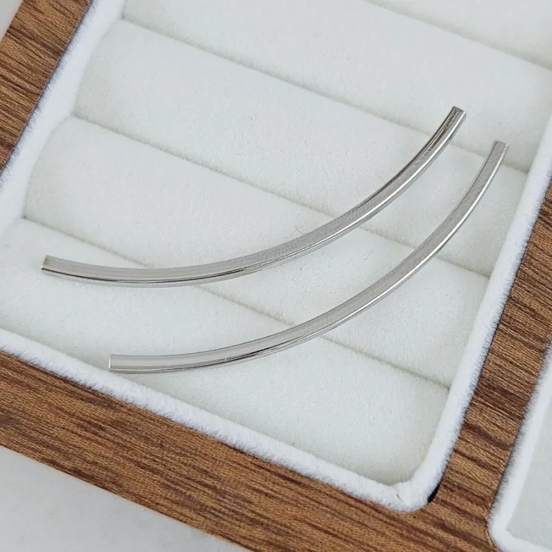 Бусина разделитель 53х2 мм трубочка с квадратным сечением, родиевое покрытие (10226-50-Р) купить с доставкой по России | Интернет-магазин Viva Beads