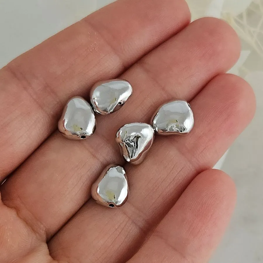 Бусина разделитель 10х8.6х4.7 мм свободной формы, родиевое покрытие (6857-Р) купить с доставкой по России | Интернет-магазин Viva Beads