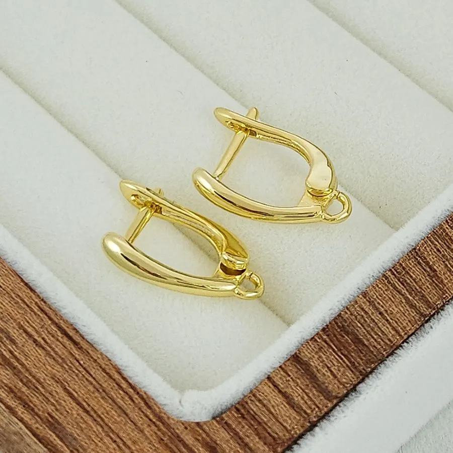 Швензы с английским замком базовые 16 мм, позолота 14К (5038-З) швензы для серег купить с доставкой по России | Интернет-магазин Viva Beads