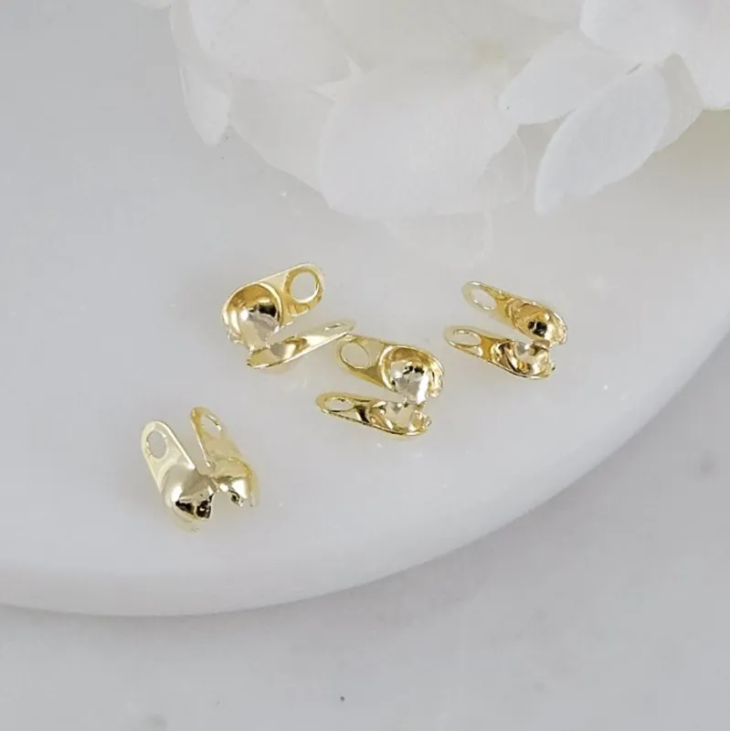 1 шт. Каллоты для цепочки из шариков до 3 мм позолота 14К (7913-З) купить с доставкой по России | Интернет-магазин Viva Beads