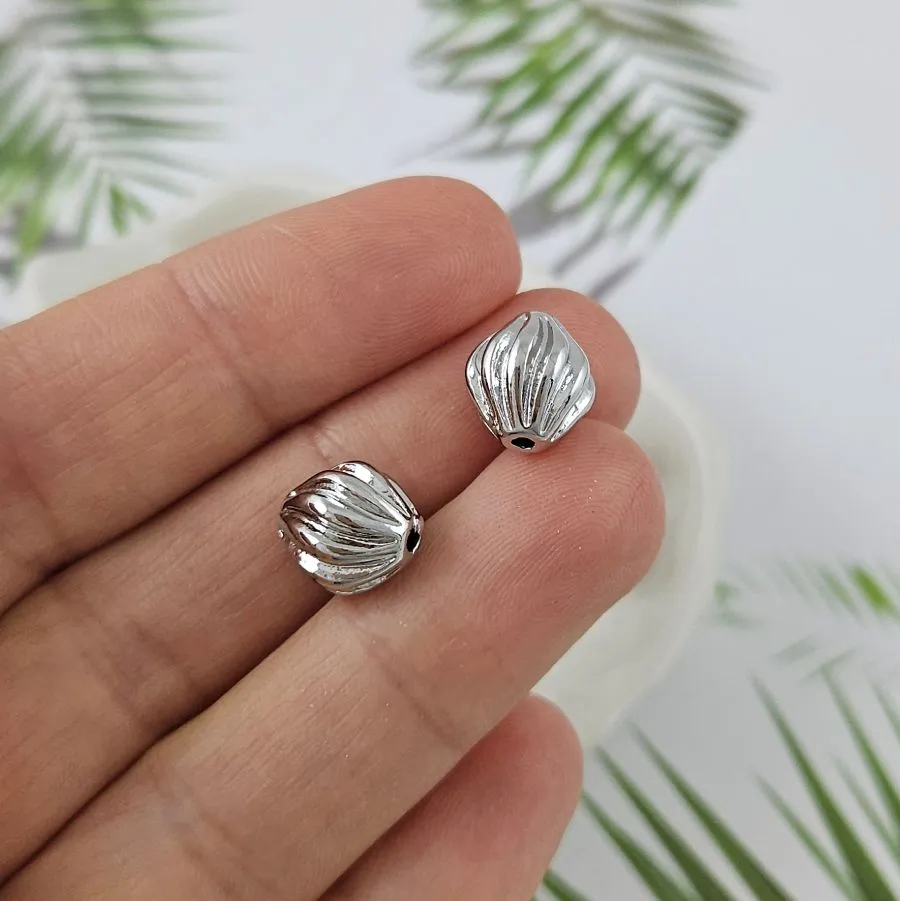 1 шт. Бусина разделитель 10х9 мм волнистая, родиевое покрытие (9997-Р) купить в Воронеже | Заказать в интернет-магазине Viva Beads
