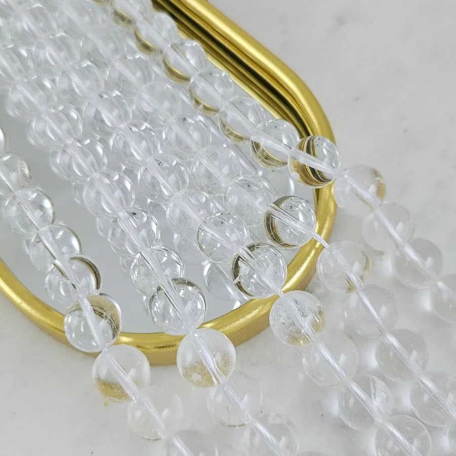 Нить 18 см Горный хрусталь ок. 12 мм, бусина гладкий шар, 5А (7602-12) для бижутерии купить с доставкой по России | Интернет‑магазин Viva Beads
