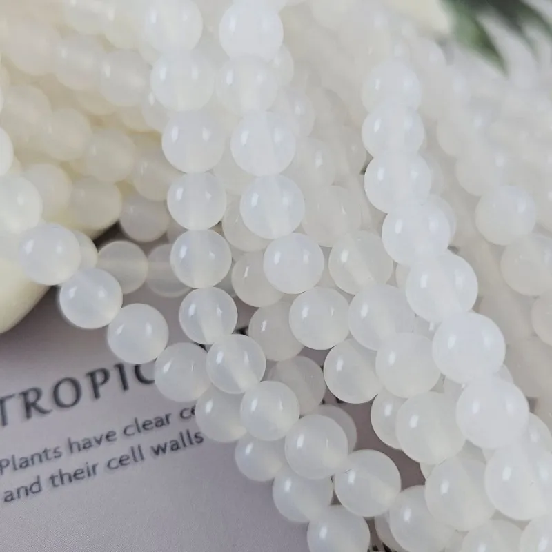 Нить 36 см Агат белый ок. 6 мм бусины гладкий шар (7255-6) для бижутерии купить с доставкой по России | Интернет‑магазин Viva Beads
