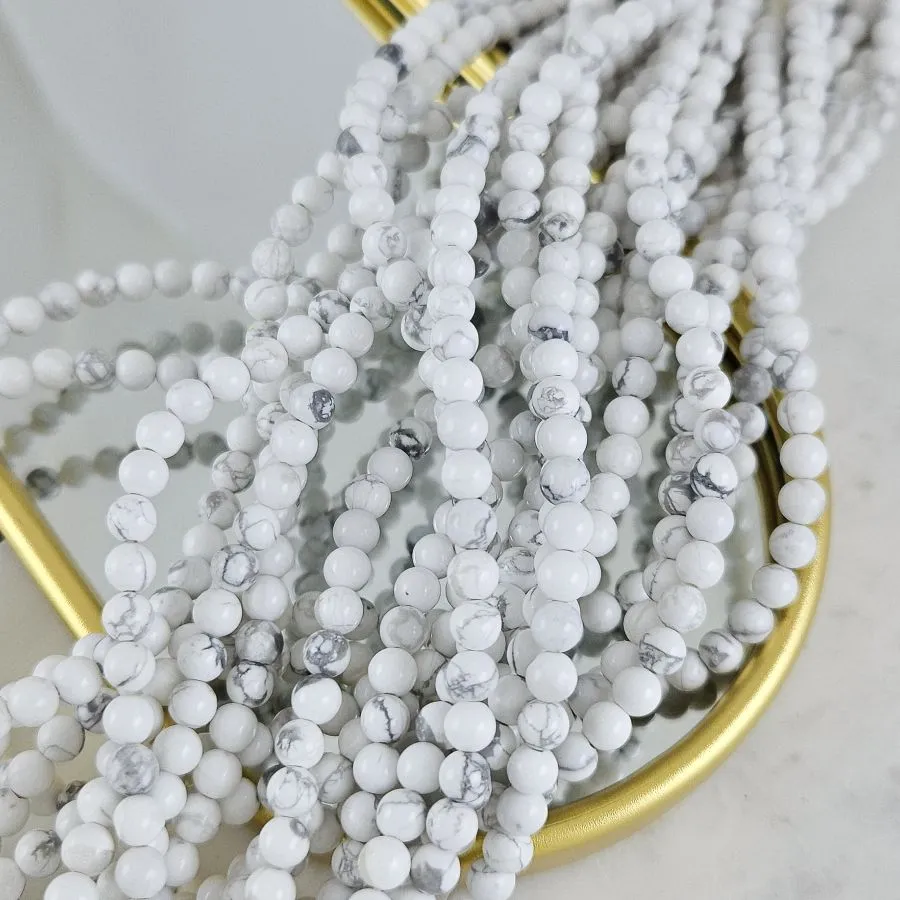 Нить 38 см Говлит натуральный ок. 4.7 мм, бусины гладкий шар (5989-4) для бижутерии купить с доставкой по России | Интернет‑магазин Viva Beads
