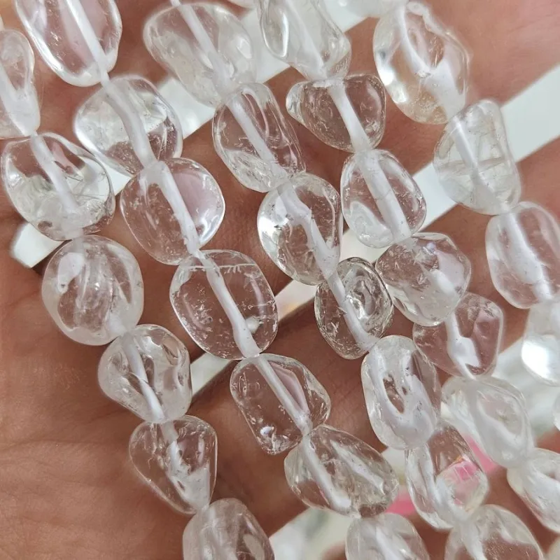 Нить 19 см Горный хрусталь натуральный 9-12x8-13x5-7 мм бусины фри форм, галтовка (8569) для бижутерии купить с доставкой по России | Интернет‑магазин Viva Beads
