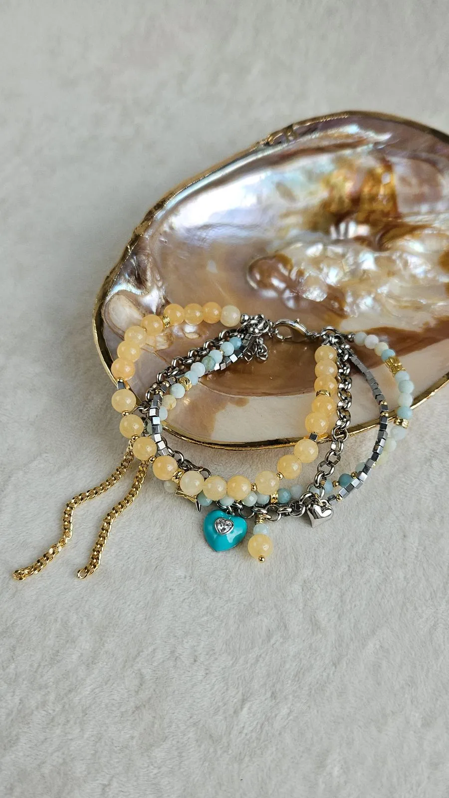 Многослойный браслет с кварцем и амазонитом - набор материалов (НАБОР-91) купить с доставкой по России | Интернет-магазин Viva Beads