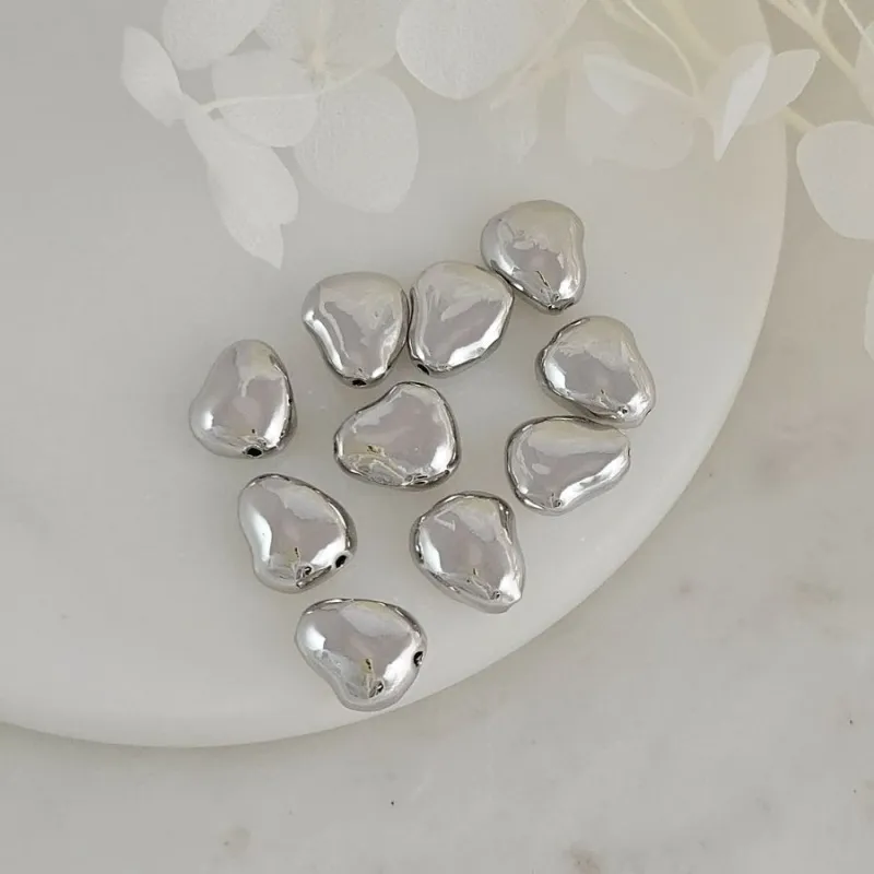 Бусина разделитель 10х8.6х4.7 мм свободной формы, родиевое покрытие (6857-Р) купить с доставкой по России | Интернет-магазин Viva Beads