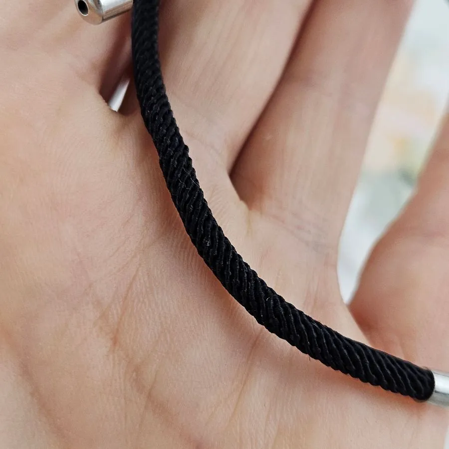 Основа для браслета на нейлоновом шнуре, цвет черный, родиевое покр. (8609-ЧР) купить с доставкой по России | Интернет-магазин Viva Beads