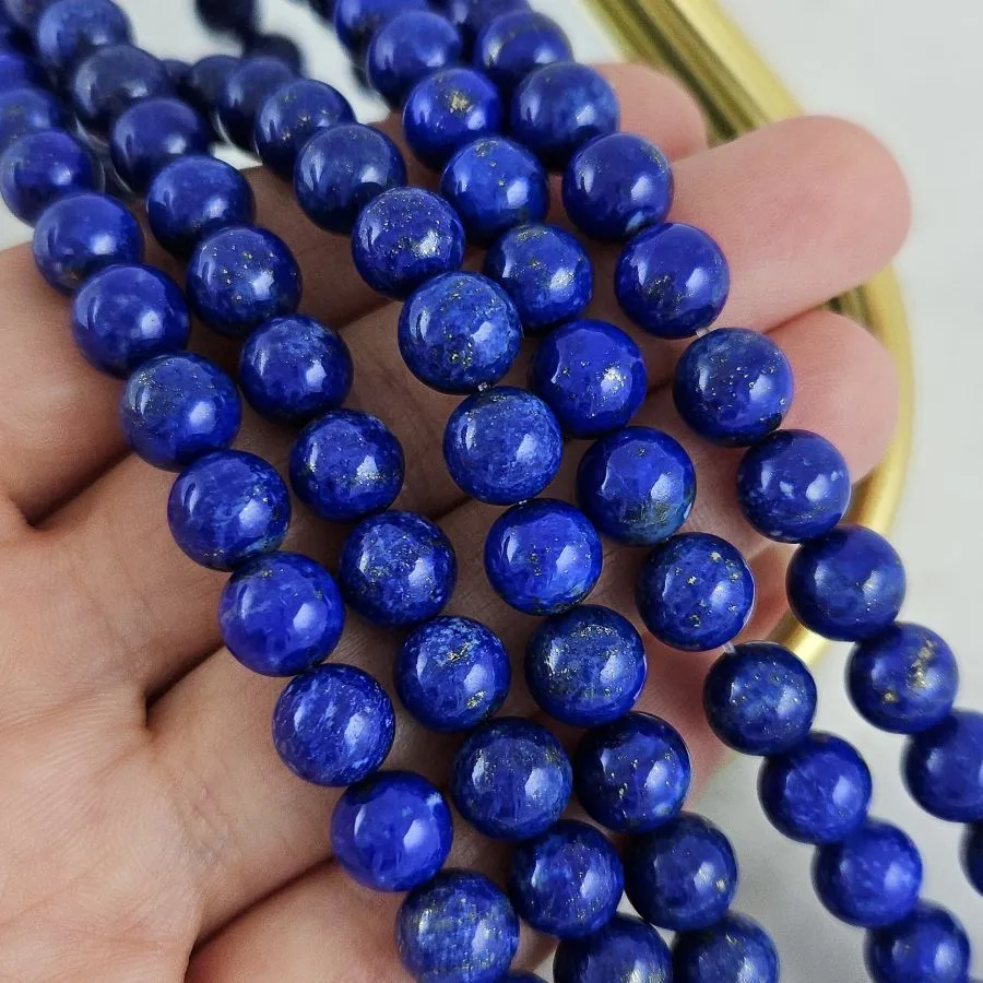 10 шт. Лазурит натуральный ок. 8.3 мм, бусины гладкий шар 5А (2524-8-5А) для бижутерии купить с доставкой по России | Интернет‑магазин Viva Beads
