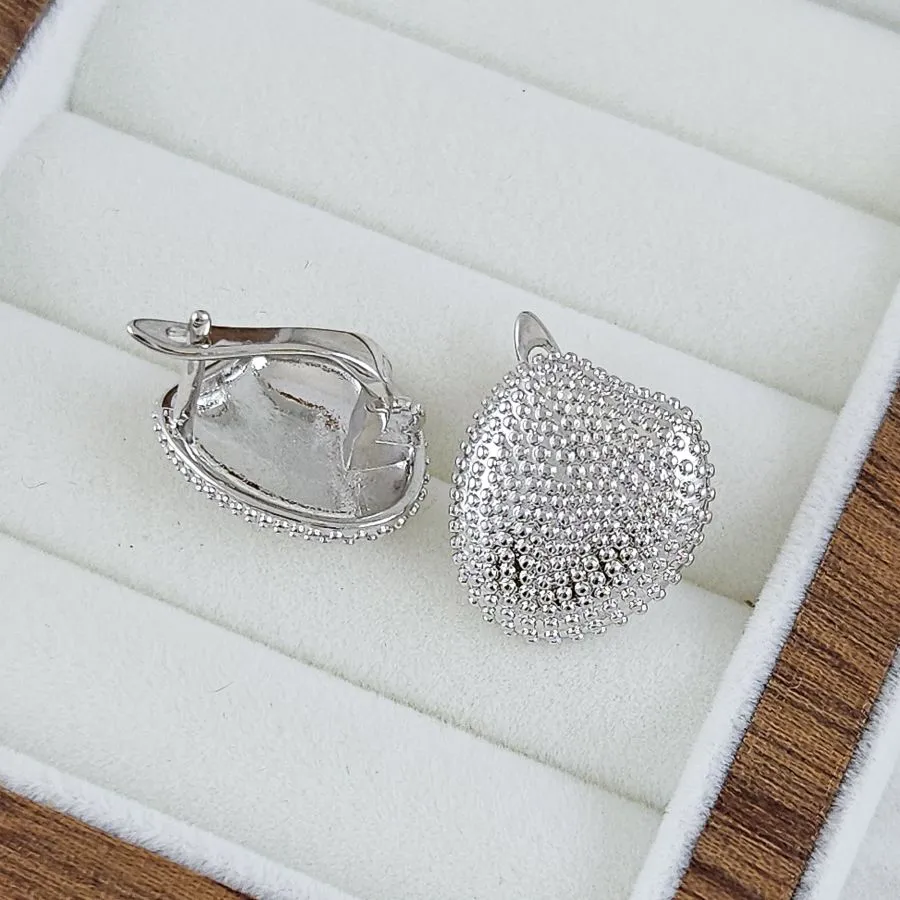 Швензы Ракушка 16.7х16 мм с английским замком, родиевое покрытие (10290-Р) швензы для серег купить с доставкой по России | Интернет-магазин Viva Beads