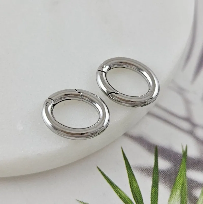 Замок карабин овальный ок. 15х12х2.5 мм нержавеющая сталь (10058) замок для украшений купить с доставкой по России | Интернет-магазин Viva Beads