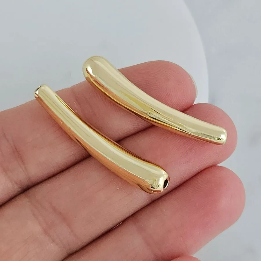 Бусина разделитель 33х5.8 мм удлиненная капля, позолота 14К (8029-З) купить с доставкой по России | Интернет-магазин Viva Beads