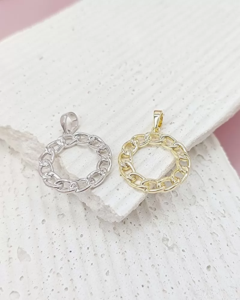 Подвеска круглая Цепь 21х19 мм позолота (8164-З) Подвеска круглая Цепь 21х19 мм позолота (8164-З)