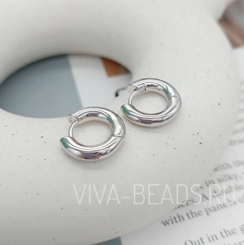 УЦЕНКА Швензы кольца, бублики, конго 18х4 мм родиевое покр. (7469-Р-УЦ)