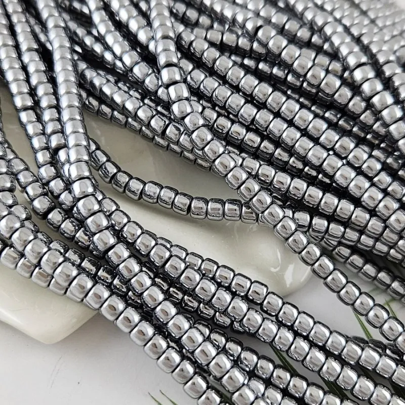 Нить 19 см Гематит шайба 4.2x3.2 мм, цвет платина (3521-4-П) купить в Воронеже | Заказать в интернет-магазине Viva Beads
