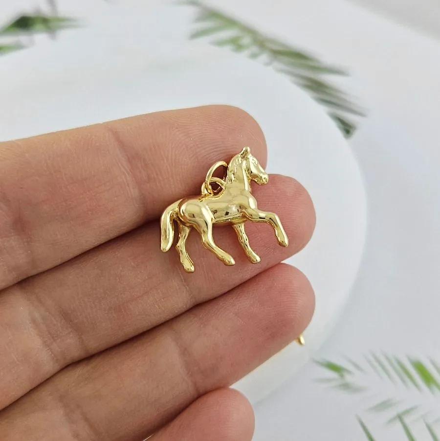 Подвеска Лошадь 15x19.2 мм, позолота 14К (10020-З)
