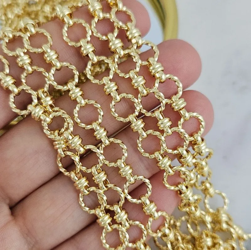 10 см Цепь толщиной ок. 7.5 мм, позолота 14К (10254-З) купить с доставкой по России | Интернет-магазин Viva Beads