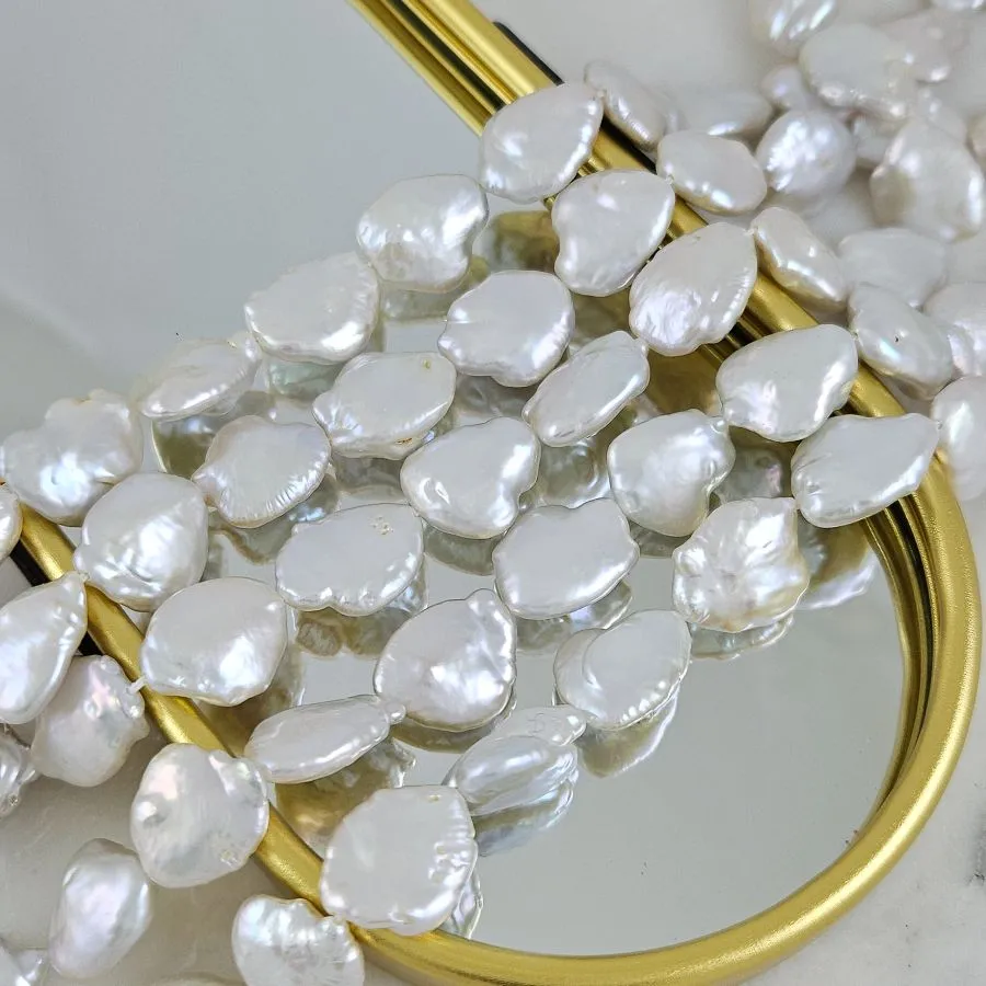 1 шт. Жемчуг натуральный ок. 13.5-14х15.5-18 мм, форма барокко, АА, белый (9897) купить с доставкой по России | Интернет-магазин Viva Beads