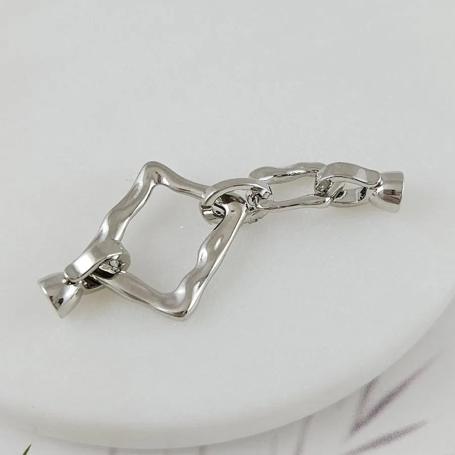 Замок с карабинами 53 мм с фианитами, родиевое покрытие (9966-Р) купить в Воронеже | Заказать в интернет-магазине Viva Beads
