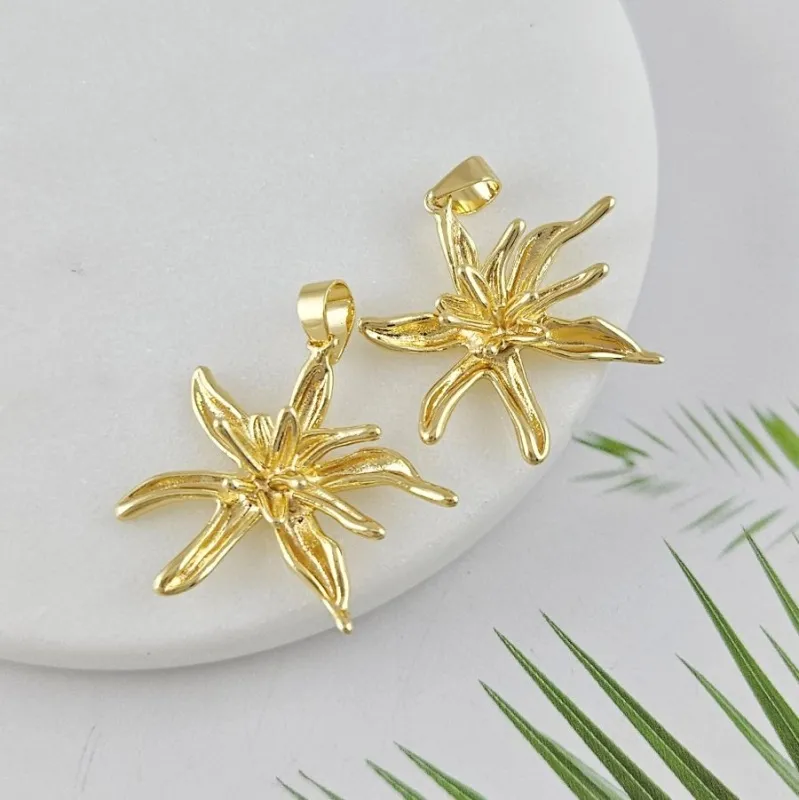 Подвеска Цветок 27.6х27.3 мм, позолота 14К (10022-З)