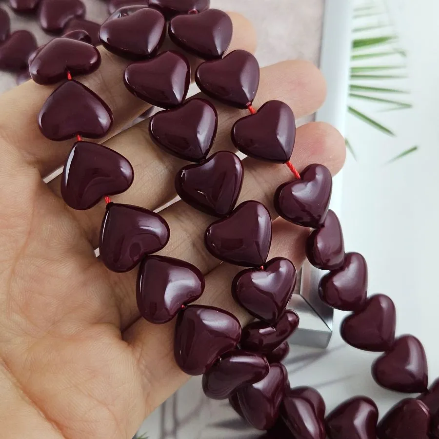 1 шт. Жемчуг майорка Сердце бусины 13х14.8 мм, бордовый (10081-14) купить с доставкой по России | Интернет-магазин Viva Beads