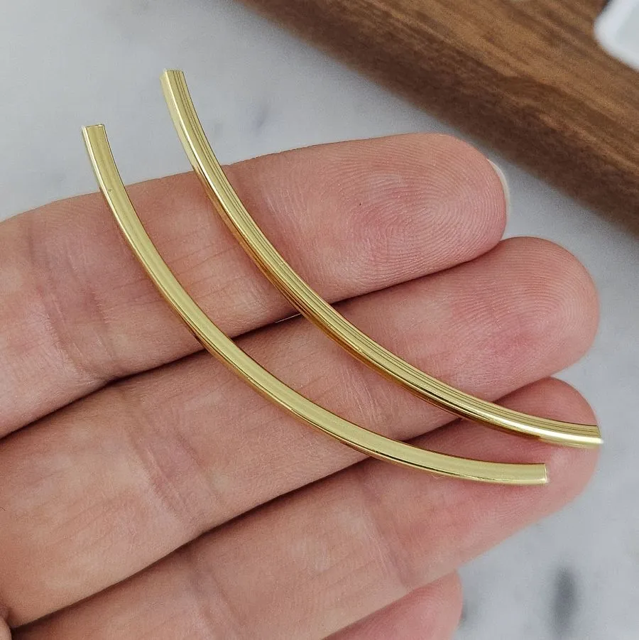 Бусина разделитель 53х2 мм трубочка с квадратным сечением, позолота 14К (10226-50-З) купить с доставкой по России | Интернет-магазин Viva Beads