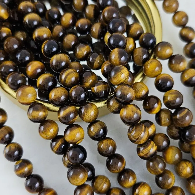 Нить 19 см Тигровый глаз натуральный ок. 8.3 мм, бусины гладкий шар (1002-8) для бижутерии купить с доставкой по России | Интернет‑магазин Viva Beads
