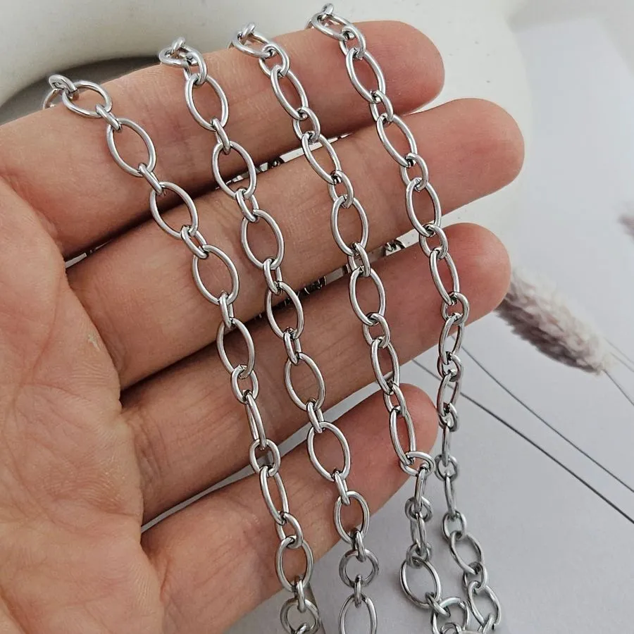 50 см Цепь овальная толщиной 5.5 мм, нержавеющая сталь (9810) купить с доставкой по России | Интернет-магазин Viva Beads